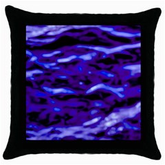 Purple  Waves Abstract Series No2 Throw Pillow Case (black) by DimitriosArt