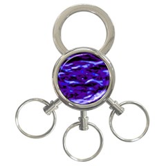 Purple  Waves Abstract Series No2 3-ring Key Chain by DimitriosArt