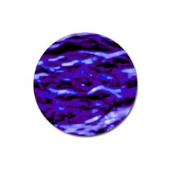 Purple  Waves Abstract Series No2 Magnet 3  (round) by DimitriosArt