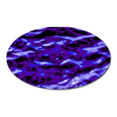 Purple  Waves Abstract Series No2 Oval Magnet by DimitriosArt