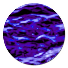 Purple  Waves Abstract Series No2 Magnet 5  (round) by DimitriosArt