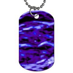 Purple  Waves Abstract Series No2 Dog Tag (one Side) by DimitriosArt