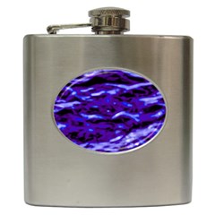 Purple  Waves Abstract Series No2 Hip Flask (6 Oz) by DimitriosArt