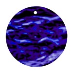 Purple  Waves Abstract Series No2 Round Ornament (Two Sides) Front