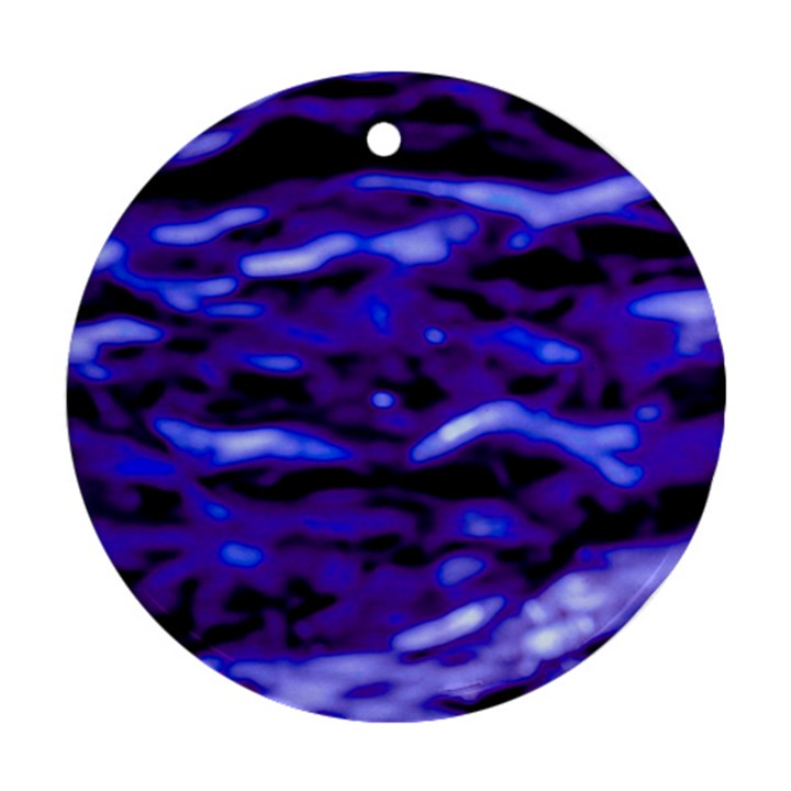 Purple  Waves Abstract Series No2 Round Ornament (Two Sides)