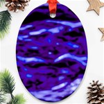 Purple  Waves Abstract Series No2 Oval Ornament (Two Sides) Back