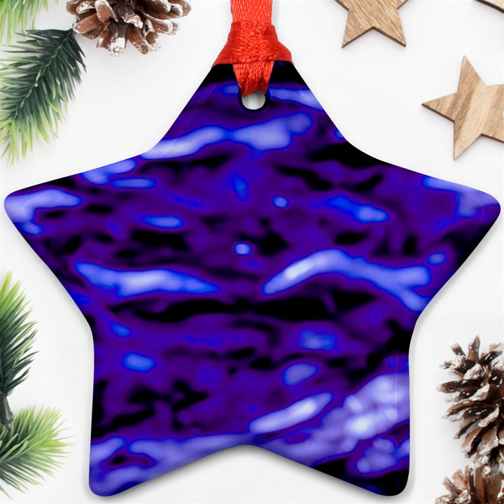 Purple  Waves Abstract Series No2 Star Ornament (Two Sides)