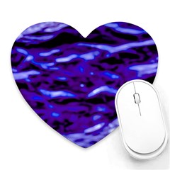 Purple  Waves Abstract Series No2 Heart Mousepads