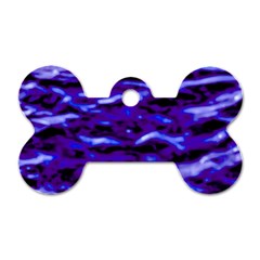 Purple  Waves Abstract Series No2 Dog Tag Bone (two Sides) by DimitriosArt