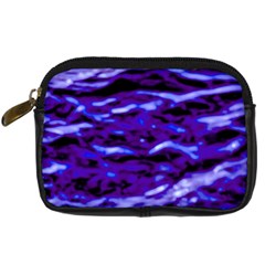 Purple  Waves Abstract Series No2 Digital Camera Leather Case by DimitriosArt