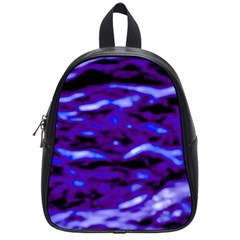 Purple  Waves Abstract Series No2 School Bag (small) by DimitriosArt