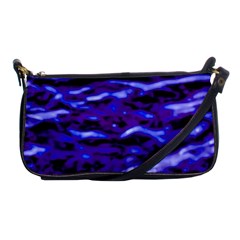 Purple  Waves Abstract Series No2 Shoulder Clutch Bag by DimitriosArt