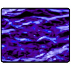 Purple  Waves Abstract Series No2 Fleece Blanket (medium)  by DimitriosArt