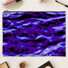 Purple  Waves Abstract Series No2 Cosmetic Bag (xxxl) by DimitriosArt