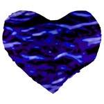 Purple  Waves Abstract Series No2 Large 19  Premium Heart Shape Cushions Front