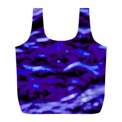 Purple  Waves Abstract Series No2 Full Print Recycle Bag (l) by DimitriosArt