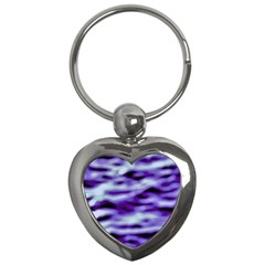 Purple  Waves Abstract Series No3 Key Chain (heart) by DimitriosArt