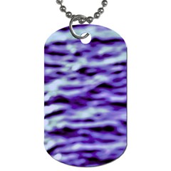 Purple  Waves Abstract Series No3 Dog Tag (two Sides) by DimitriosArt