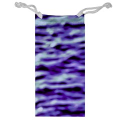 Purple  Waves Abstract Series No3 Jewelry Bag by DimitriosArt