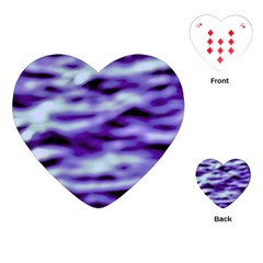 Purple  Waves Abstract Series No3 Playing Cards Single Design (heart) by DimitriosArt