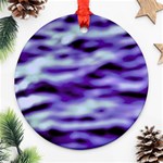 Purple  Waves Abstract Series No3 Round Ornament (Two Sides) Front