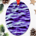 Purple  Waves Abstract Series No3 Oval Ornament (Two Sides) Front