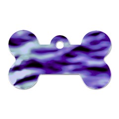 Purple  Waves Abstract Series No3 Dog Tag Bone (one Side) by DimitriosArt