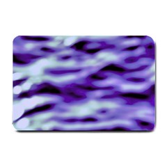 Purple  Waves Abstract Series No3 Small Doormat  by DimitriosArt