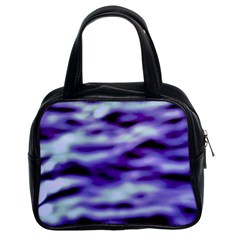 Purple  Waves Abstract Series No3 Classic Handbag (two Sides) by DimitriosArt