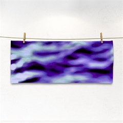 Purple  Waves Abstract Series No3 Hand Towel by DimitriosArt