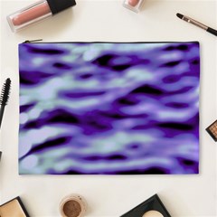 Purple  Waves Abstract Series No3 Cosmetic Bag (xl) by DimitriosArt