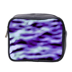 Purple  Waves Abstract Series No3 Mini Toiletries Bag (two Sides) by DimitriosArt