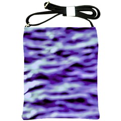 Purple  Waves Abstract Series No3 Shoulder Sling Bag by DimitriosArt