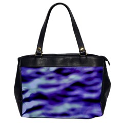 Purple  Waves Abstract Series No3 Oversize Office Handbag by DimitriosArt