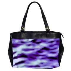 Purple  Waves Abstract Series No3 Oversize Office Handbag (2 Sides) by DimitriosArt