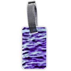 Purple  Waves Abstract Series No3 Luggage Tag (one Side) by DimitriosArt