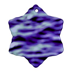 Purple  Waves Abstract Series No3 Snowflake Ornament (two Sides) by DimitriosArt