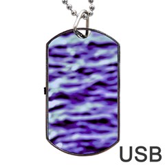 Purple  Waves Abstract Series No3 Dog Tag Usb Flash (one Side) by DimitriosArt