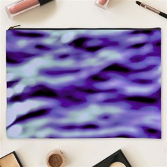 Purple  Waves Abstract Series No3 Cosmetic Bag (xxxl) by DimitriosArt