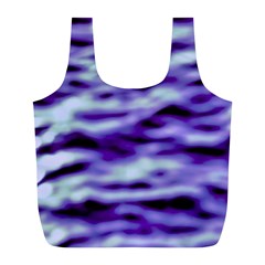 Purple  Waves Abstract Series No3 Full Print Recycle Bag (l) by DimitriosArt