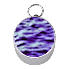 Purple  Waves Abstract Series No3 Mini Silver Compasses by DimitriosArt