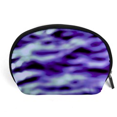 Purple  Waves Abstract Series No3 Accessory Pouch (large) by DimitriosArt