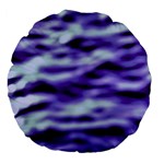 Purple  Waves Abstract Series No3 Large 18  Premium Flano Round Cushions Front