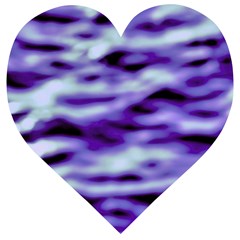 Purple  Waves Abstract Series No3 Wooden Puzzle Heart by DimitriosArt