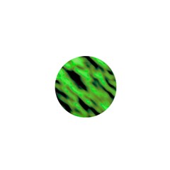 Green  Waves Abstract Series No7 1  Mini Buttons by DimitriosArt