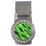 Green  Waves Abstract Series No7 Money Clips (CZ)  Front