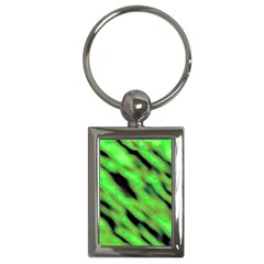 Green  Waves Abstract Series No7 Key Chain (rectangle) by DimitriosArt