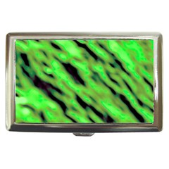 Green  Waves Abstract Series No7 Cigarette Money Case by DimitriosArt