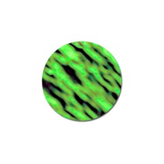 Green  Waves Abstract Series No7 Golf Ball Marker by DimitriosArt