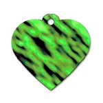 Green  Waves Abstract Series No7 Dog Tag Heart (Two Sides) Front